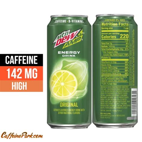 How much caffeine is in Mountain Dew Amp? in 2022 | Caffeine, Mountain dew, Caffeine content