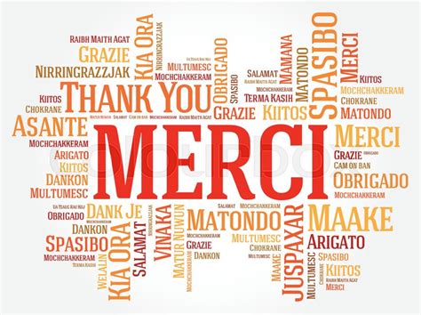 Merci (Thank You in French) Word Cloud ... | Stock vector | Colourbox