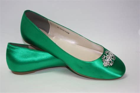 Wedding Shoes - Emerald Green - Flat Wedding Shoe - Ballet Slipper ...