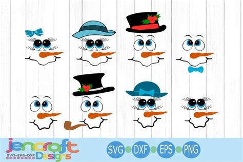 Snowman Face SVG Bundle - Snowman SVG - Christmas (116249)