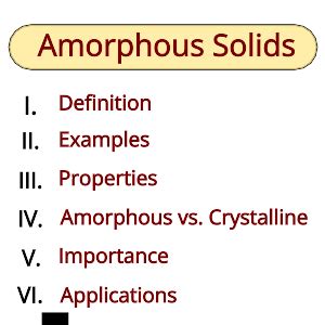 Amorphous Solids: Properties, Examples, and Applications