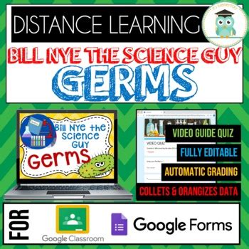 Bill Nye GERMS Video Quiz, Google Forms for Google Classroom, Distance Learning