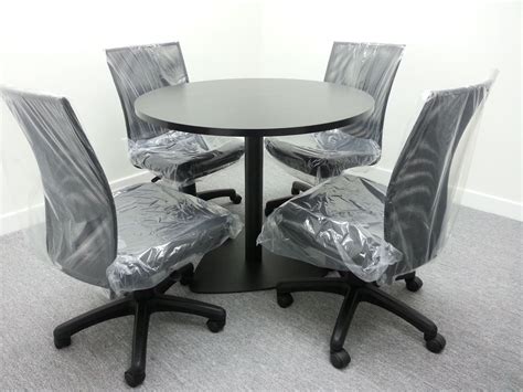 small round meeting table with metal frame | Conference table, Dining chairs, Furniture