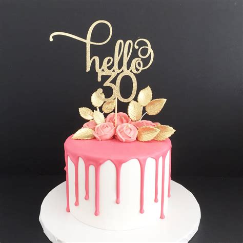 Hello 30 Glitter Cake Topper, Any Age Cake Topper, 30th Birthday Cake Topper, 30th Cake Topper ...