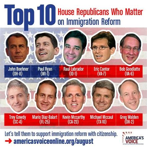 The Top 10 House GOP Members That Matter on Immigration Reform ~ Causa Oregon -- News and Comment