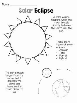 Free Kindergarten solar Eclipse Worksheet di 2020