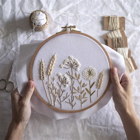 Wildflowers Embroidery Pattern Video Tutorial Beginner - Etsy