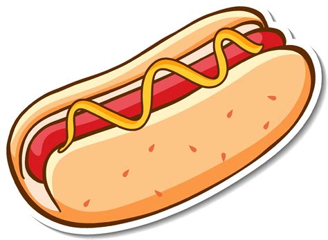 Fast food sticker design with Hot dog isolated 3303577 Vector Art at Vecteezy