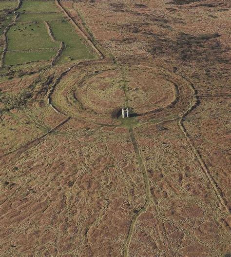 Aerial view of the hillfort of Castle-an-Dinas, which lies east of Chysauster, and may have been ...