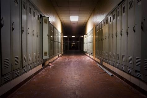 Abandoned lockers in a hallway UK - Photorator