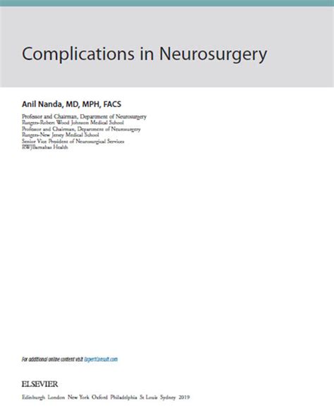 Complication in Neurosurgery | Library - Lyceum-Northwestern University