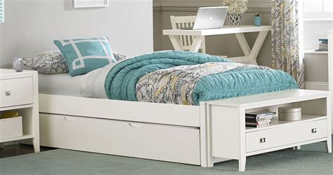 Pulse White Twin Platform Bed With Trundle from NE Kids | Coleman Furniture