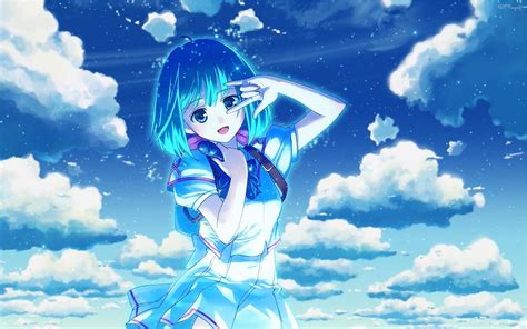 Download Ranka Lee Sky Blue Anime Macross Frontier Blue Anime HD Wallpaper