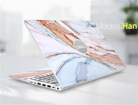 Dell Inspiron Laptop Skins Personalized Decal Colorful Marble Texture ...