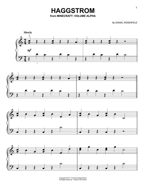 C418 'Haggstrom (from Minecraft)' Sheet Music and Printable PDF Music ...