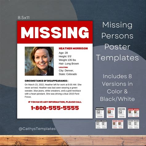 Missing Persons Poster Templates Missing Person Flyer Poster for ...