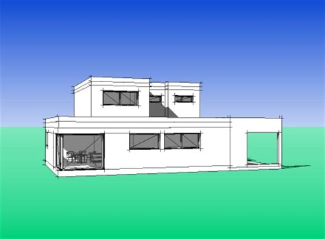 Télécharger : Plan maison 128 - maquette 3D Sketchup, Plan de maison individuelle d'Architecte n 128