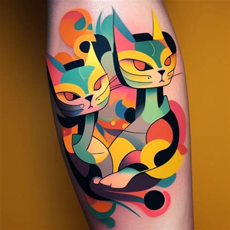 51 Two Cat Tattoo Ideas - TattooClue.com