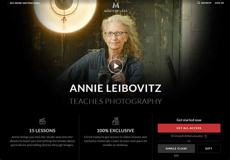 MasterClass Annie Leibovitz's Photography Lessons Online Review - CMUSE