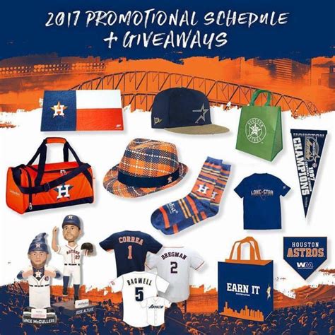 Astros 2017 Promotional Schedule - Stadium Giveaway Exchange