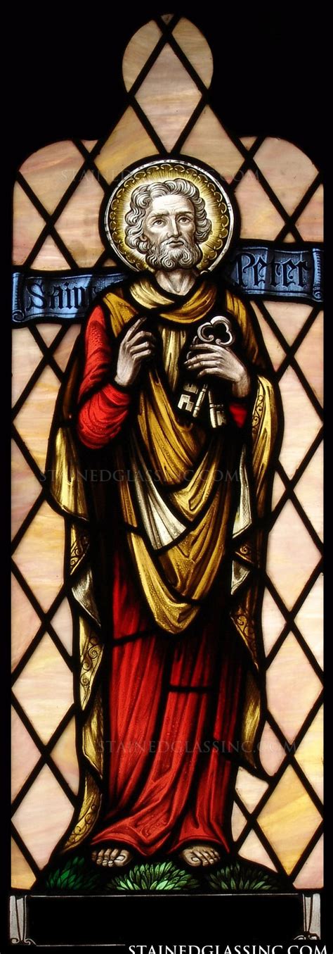 "St. Peter the Apostle" Religious Stained Glass Window