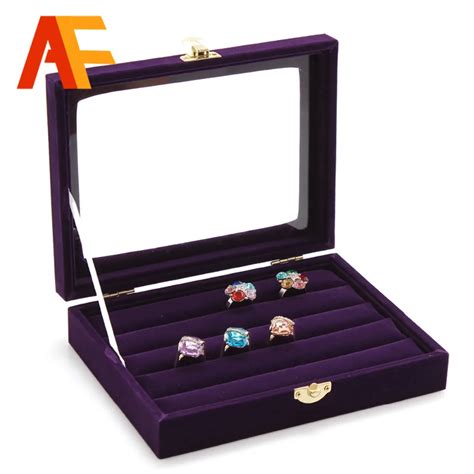 HOT SALE purple ring Jewelry box Jewelry display and storage acrylic cosmetic organizer stand ...