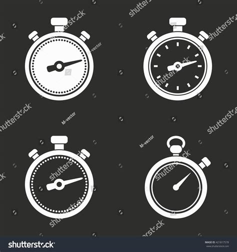 Stopwatch Vector Icon White Illustration Isolated Stock Vector (Royalty Free) 421817578 ...