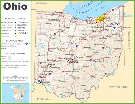 Printable Map Of Ohio Cities