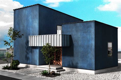 Blue house on Behance