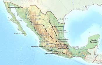 Mexico Physical Map