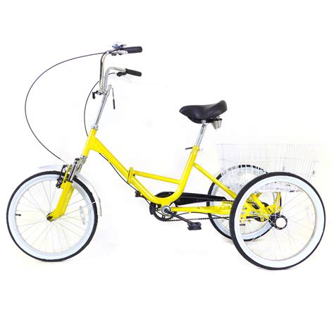 20 INCH Adult Tricycle Single Speed 3 Wheel Bike Adult Folding Trike with Basket – Fixed Gear Frenzy