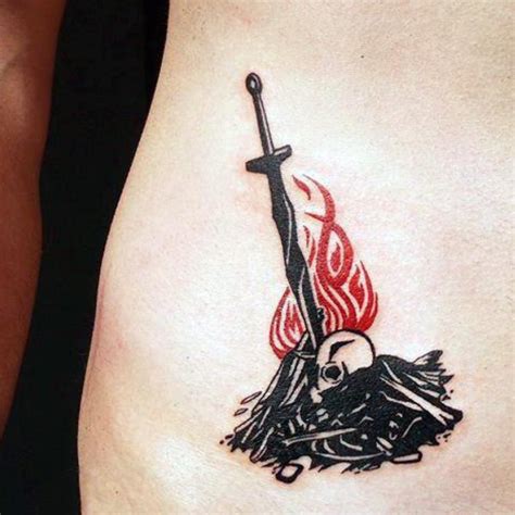 minimalist dark souls bonfire tattoo - lineartdrawingsfemalefaceeasy