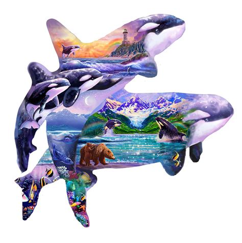 Orca Habitat Shaped Puzzle | PuzzleWarehouse.com