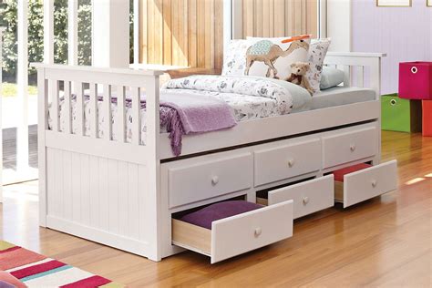 Bailey Captain's Single Bed Frame with Trundle by John Young Furniture ...