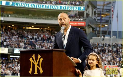 Derek Jeter Joined by Three Daughters at Hall of Fame Speech in New ...