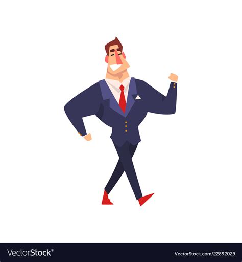 Self confident businessman character cartoon Vector Image