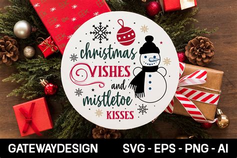 Christmas Wishes and Mistletoe Kisses Graphic by GatewayDesign ...