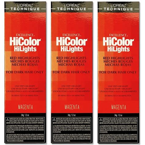 L'Oreal Excellence HiColor HiLights MAGENTA Permanent Tint HC-05101 (3 Pack) - Walmart.com