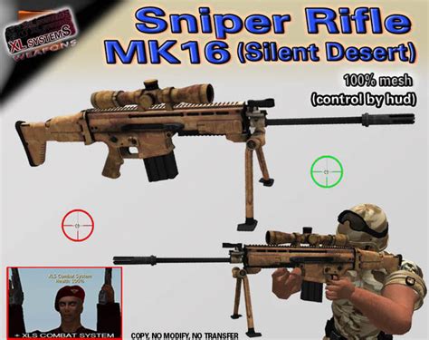 Second Life Marketplace - Sniper Rifle MK16 Silent Desert