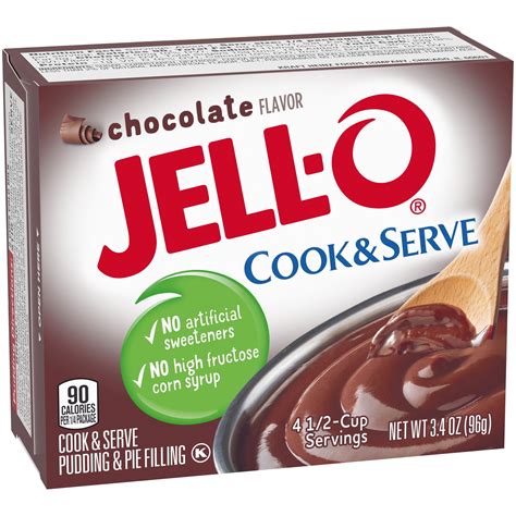 Jell-O Cook and Serve Chocolate Pudding, 3.4 oz Box - Walmart.com ...