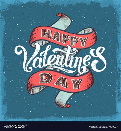 Happy valentines day vintage poster Royalty Free Vector