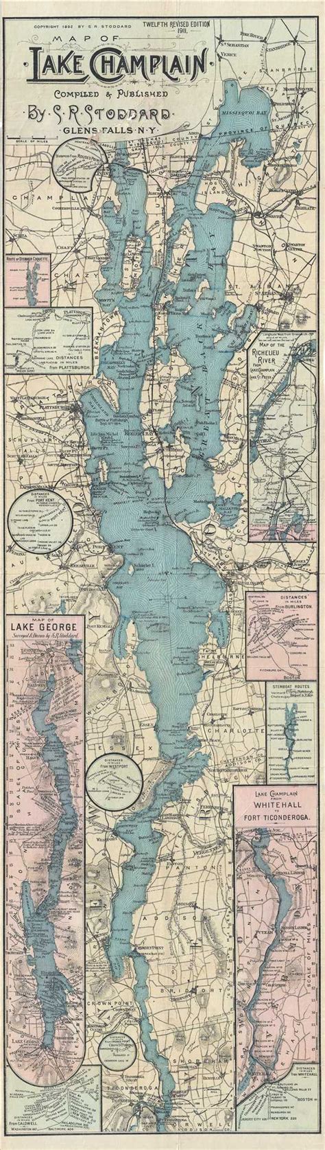 Map of Lake Champlain. Compiled & Published by S. R. Stoddard. Glens ...