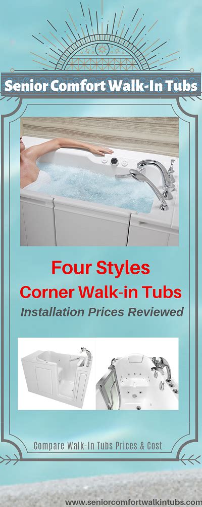 Four Styles Corner Walk-in Tubs Installation Prices Reviewed