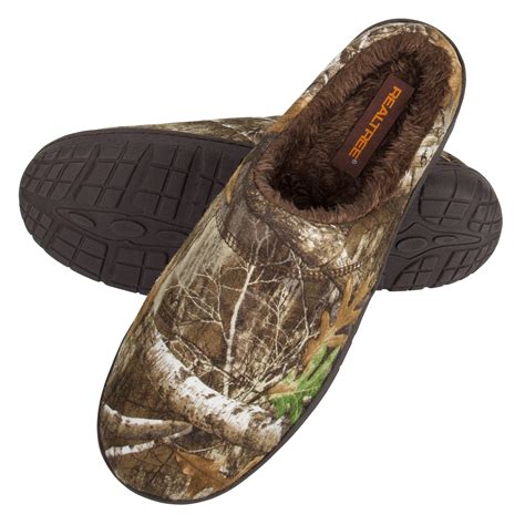 RealTree Men's Camo Indoor/Outdoor Clog & Moccasin House Slippers (Camo ...