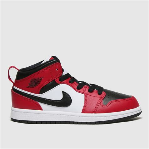 Kids Unisex Black & Red Nike Jordan Air Jordan 1 Mid Trainers | schuh