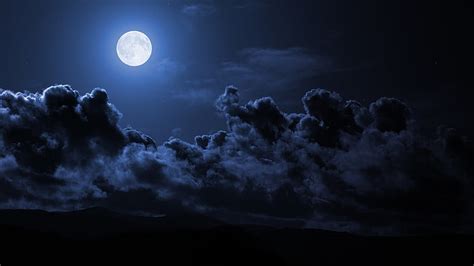 HD wallpaper: moon digital wallpaper, night, sky, clouds, dark, full moon, cloud - sky ...