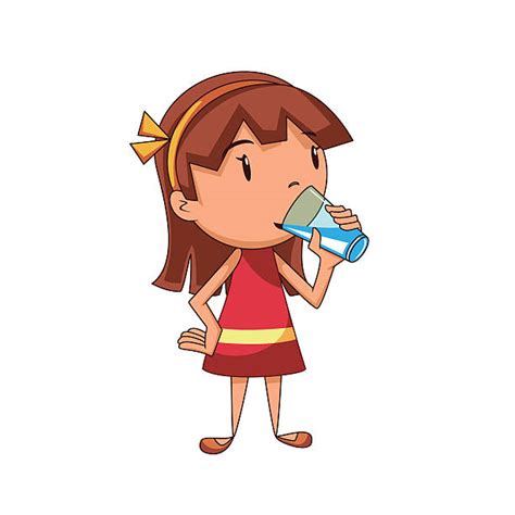 Royalty Free Girl Drinking Water Clip Art, Vector Images & Illustrations - iStock