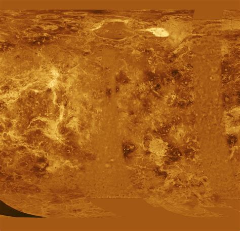 Venus - Simple Cylindrical Map of Surface (Western Half)