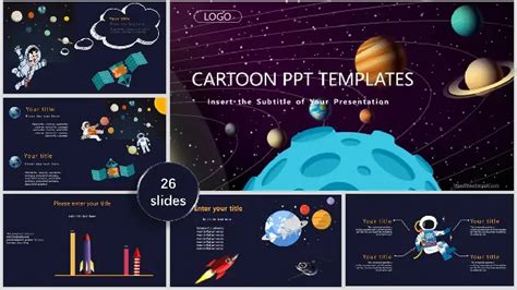 Cartoon Space Theme PowerPoint Templates & Google Slides