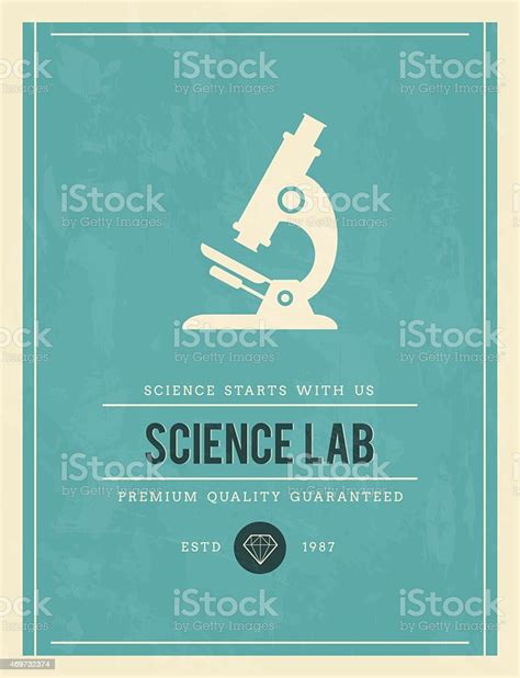 Vintage Poster For Science Lab Stock Illustration - Download Image Now ...